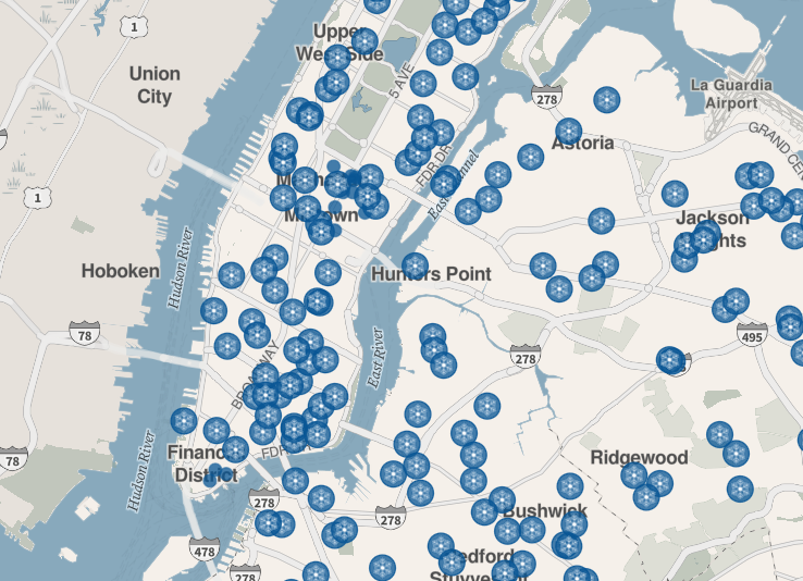 new york cool center mappa caldo estremo ny usa